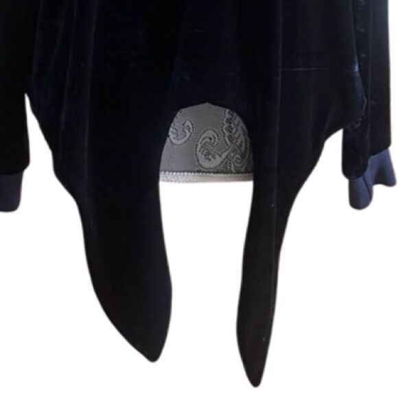 Rdi Crushed Velvet Tie Front Top Pullover Navy Blue Size Small - Picture 6 of 9